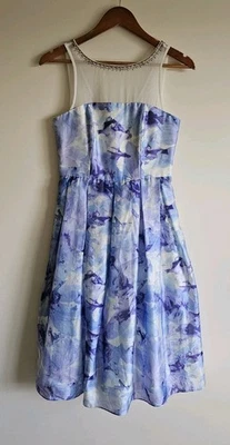 Forever New Purple Floral Formal Prom Dress Size 8 - image 1 of 4