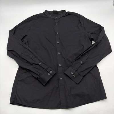 Asos Button Up Shirt Men L Black Solid .#38517 - Image 1 of 4