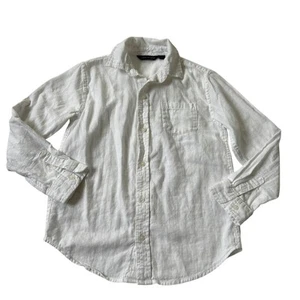 Janie and Jack Linen White Classic Button Up Shirt Boy Size 8 | 71=31 - Picture 1 of 4