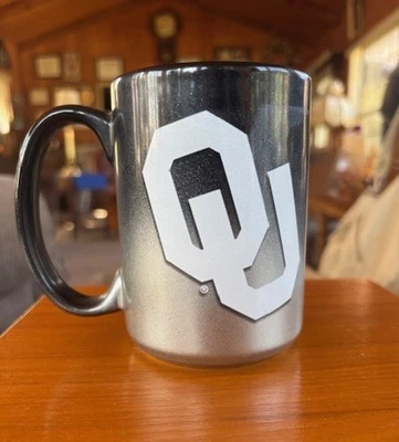 Oklahoma Sooners Coffee Cup  OU Sooners Mug Ceramic Black/white/gray - Image 1 of 4
