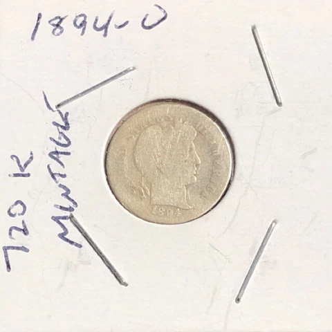 1894-O Barber Dime (Key Date) -VERY LOW MINTAGE 720K MINTED SEE PICTURES Cover