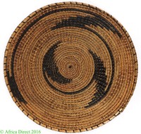 Tutsi Basket Flat Tight Weave Rwanda African Art 5 Inch