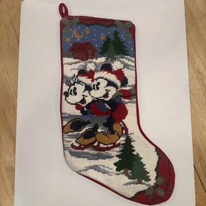 Disney Mickey Minnie Mouse Aguja Navidad Medias Patinaje sobre Hielo 17” Terciopelo - Imagen 1 de 6