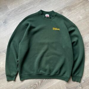 Vintage Forest Green Wilson Crewneck Sweatshirt Size XL Made in USA