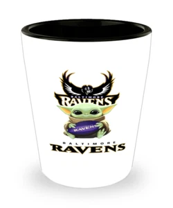 Baltimore RAVENS Shot Glass Funny Yoda RAVENS Football Christmas Birthday Gift - Picture 1 of 1
