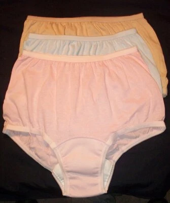 3 Pair Size Medium / 7 Assorted Cotton Wearever Incontinence Panties USA Made