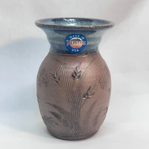 NEW Native American Jardiniere Montana USA Carved Label 3"Top Diax4"CtrDiax5.5"H - Picture 1 of 9