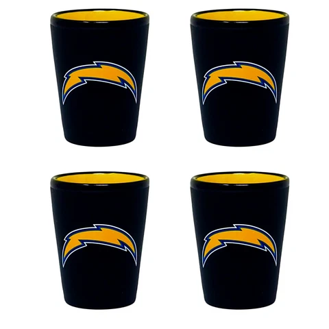 Los Angeles Chargers NFL 2 Oz Ceramic Shot Glasses Set 4 Pack Cover