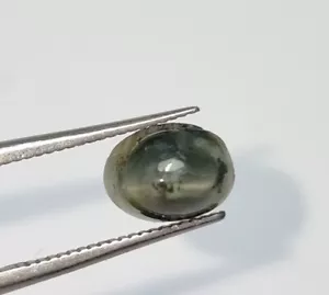 Natural Loose Green Chrysoberyl Cats Eye 7x6x4mm 1.10ct Oval Cabochon Gemstone - Picture 1 of 2