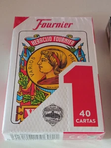 Baraja de cartas Fournier naipes nº 1 Rojo 40 cartas superficie plástica - Imagen 1 de 1