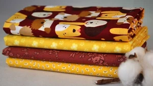 Dog Faces 4 Fat Quarters Bundle, 100% cotton, 1 yard total - Picture 1 of 1