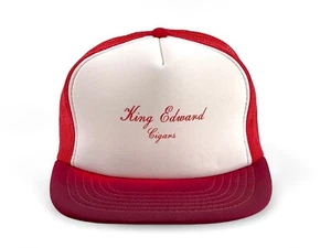 Vintage 80s King Edward Cigars Trucker Hat K-Products Red White Mesh Snapback US - Picture 1 of 10