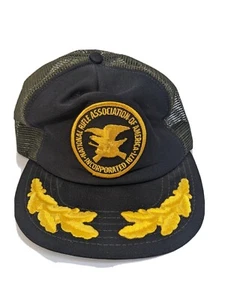 Vintage NRA National Rifle Association Gold Blätter Logo Mesh Snapback Trucker Ha - Bild 1 von 5