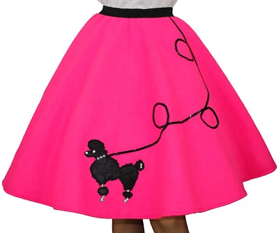 7 PC ADULT NEON PINK 50's POODLE SKIRT OUTFIT SIZE XL/3X WAIST 40"-48" Length25" - Image 1 of 4
