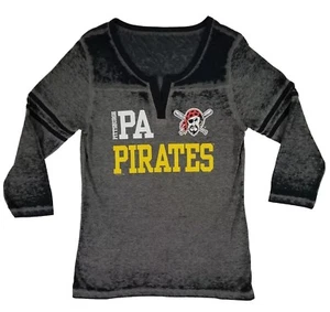 MLB Soft As A Grape PITTSBURGH PIRATES 3/4 Sleeve Baseball Jersey Style Womens S - Picture 1 of 7