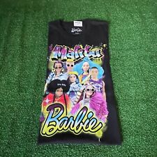 Barbie Women's Short Sleeve Crew Neck Malibu Collage Black T-Shirt Size M NEW