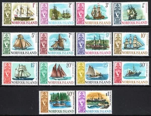 Norfolk Island 1967 QEII Ships complete set of 14 mint stamps Lightly Hinged - Picture 1 of 1