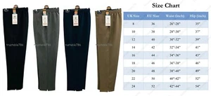 Ladies Women Smart Fit Half Elasticated Waist Pull On Trouser Bottom Made in UK - Picture 1 of 7