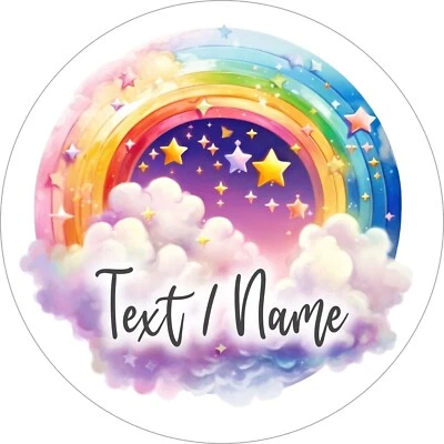 Regenbogen Tortenaufleger Party Deko personalisiert Geburtstag Name essbar Bild - Bild 1 von 4