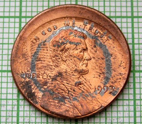 MINT ERROR - OFF CENTER STRIKE - US 1993 LINCOLN MEMORIAL CENT Cover