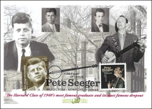Sc. 5708 Pete Seeger Drachenkarten FDC - JFK/Harvard Combo - Bild 1 von 1