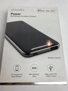 Ubiolabs Power Bank 6000mAh For Apple iPad iPhone Cable Models NEW - Picture 1 of 4