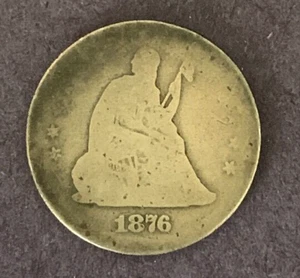 Moneda de 25c Seated Liberty 1876-CC - AG - relleno de álbum - Imagen 1 de 2