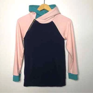 & Color Block Double Layer Hoodie Girls L 14 - Picture 1 of 7