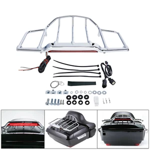 LED Lighted Luggage Rack Fit For Harley Touring Electra Glide 14-24 23 - Picture 1 of 13