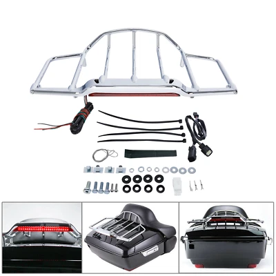 Portaequipajes con iluminación LED apto para Harley Touring Street Road Glide 14-24 Foto 1 de 4