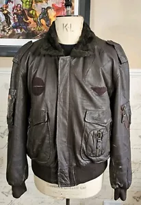DIESEL Flying Cougar Aviator Jacket Men's XL Leather Air Cargo Pilot Flight - Picture 1 of 17