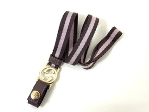 GUCCI Lanyard Sherry Line Leather Purple Multicolor Neck strap Plated - Picture 1 of 11