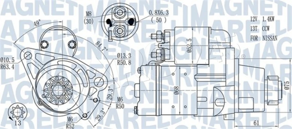 Motor De Arranque Para NISSAN 23300 233008H30A Magneti Marelli Original Foto 1 de 1