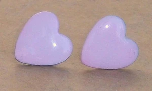 PENDIENTES POSTE VINTAGE, CORAZONES ROSADOS METAL - Imagen 1 de 2