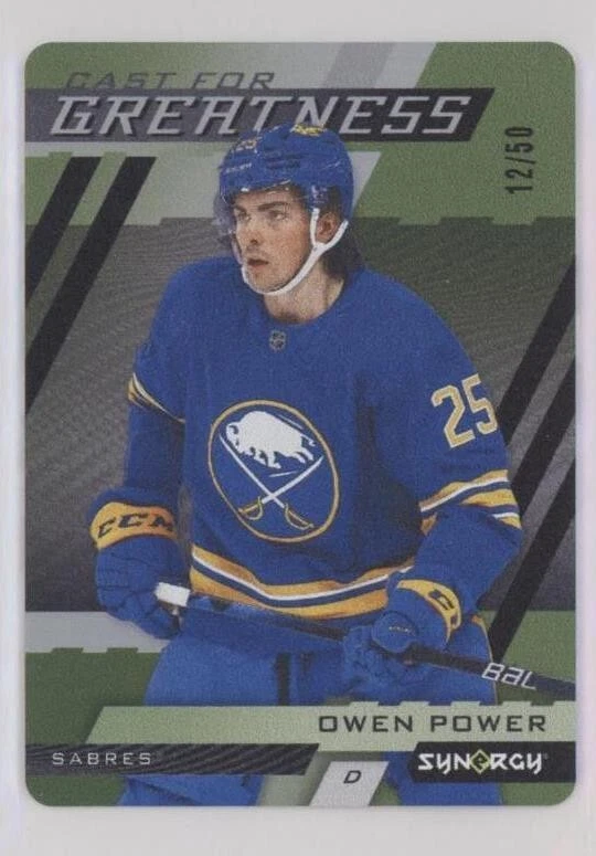 2022-23 Upper Deck Synergy Cast for Greatness Green CG-15 Owen Power 12/50 - Image 1 of 2