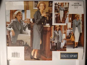 Vogue 1079 Sewing Pattern sz 6-8-10 Women's Dress Shirt Skirt Jacket Pants - Picture 1 of 3