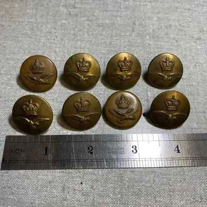 Royal Air Force kings crown collection of 8 1” Shank Buttons - Picture 1 of 2