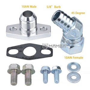 45Deg 5/8" Turbo Oil Return Drain Pipe Kit HKS GT2835 GT2835R GT3037 GT3037R - Picture 1 of 5