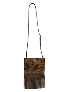Silver Spur Saddlery Brown Feather Fringe Purse - Picture 1 of 3