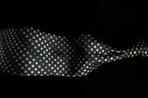 Giorgio Brutinio Collezione - Men's Black & Teal Square Neck Tie 3.5"W x 58"L - Picture 1 of 6