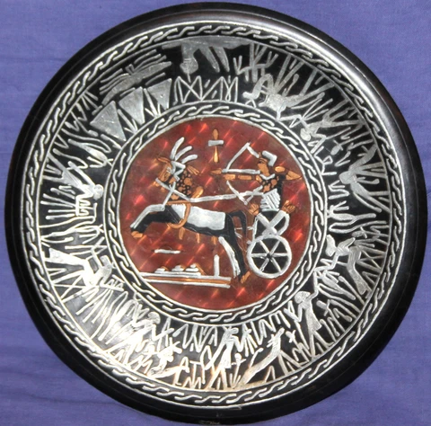Vintage Egyptian metal hand made wall hanging plate Cover