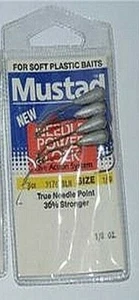 Hameçons À Poisson Mustad Taille 1/0 Needle Power Lock 91763BLN 1/8 Oz - Picture 1 of 1