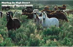 Haddington Green Meeting on the High Desert Wild Horse Herd 1000pc Puzzle Sealed - Picture 1 of 4