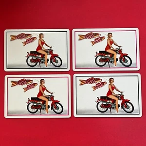 (4) Cartas individuales - MOTO HONDA chica glamorosa - DE COLECCIÓN AÑOS 60 - NUEVO - Imagen 1 de 2