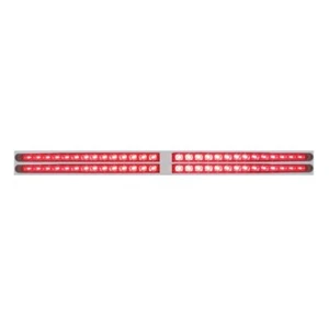 Chrome Top Mud Flap Plate w/ Four 14 LED 24" Light Bars - Red LED/Red Lens - Picture 1 of 7