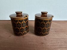 2 Vintage Hornsea Heirloom Condiment Jam Pots With Lids. Excellent Condition 