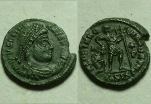 Rare genuine ancient Roman coin Valentinian 364AD captive standard Chi-rho star - Picture 1 of 4