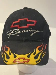 Chevrolet Racing Raised Flame NASCAR Script Logo Adjustable One Size Fits Black - Picture 1 of 9