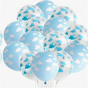 Cloudy Celebration: 50PCS Blue Cloud Latex Balloons - Perfect Decorative Balloon - Picture 1 of 7