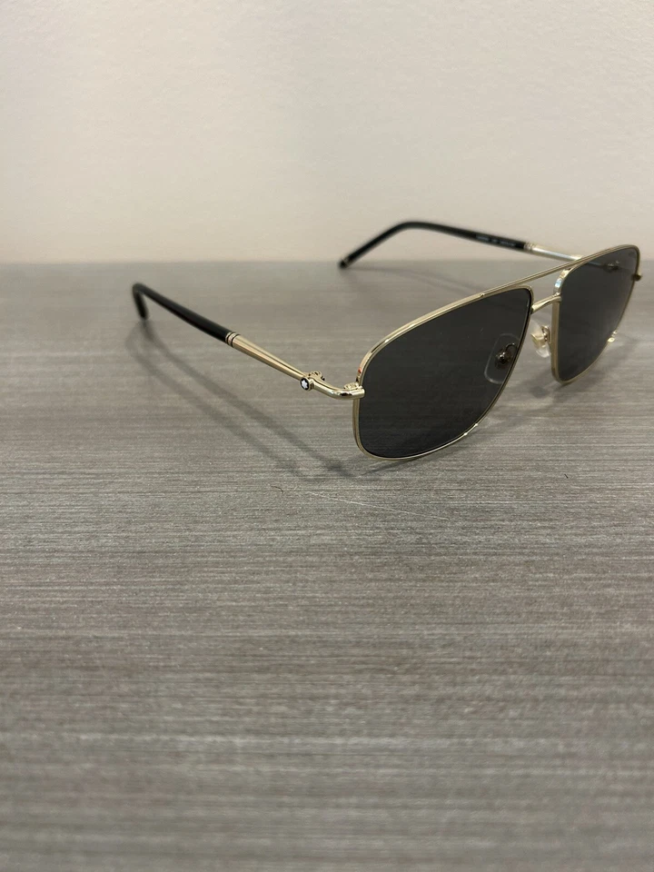 Gafas de sol Mont Blanc MB0069S 002 para hombre doradas-negras/verdes lentes piloto 60 mm Foto 1 de 4